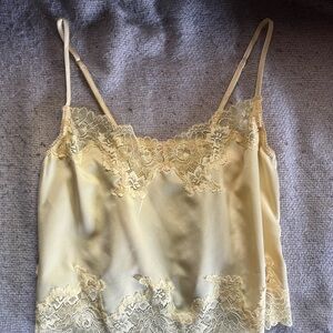 Elegant Yellow Lace Camisole